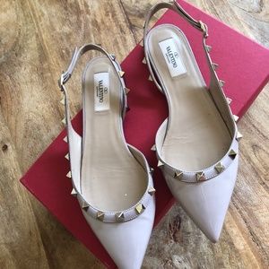 Valentino Garavani Rockstud Flat Slingback Size 37